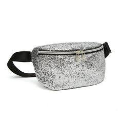 Women Glitter Belt Waist Bag - Zipper Travel Fanny Pack