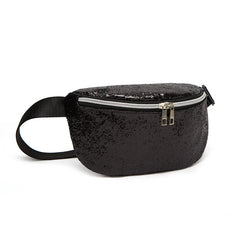 Women Glitter Belt Waist Bag - Zipper Travel Fanny Pack