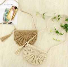Women Bag Straw Rattan Crossbody Bag Lovely Messenger Shoulder Bag