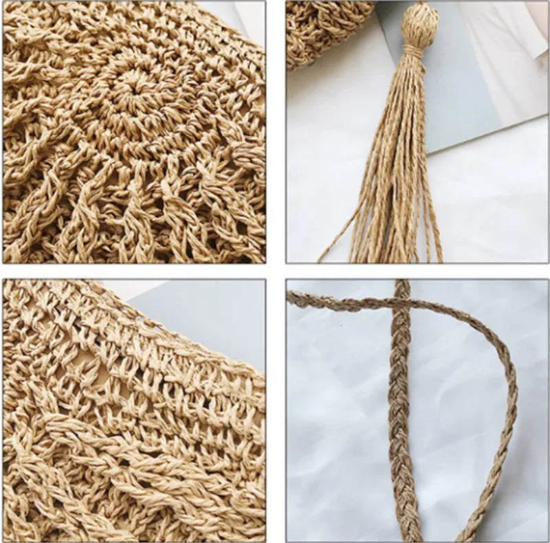 Women Bag Straw Rattan Crossbody Bag Lovely Messenger Shoulder Bag