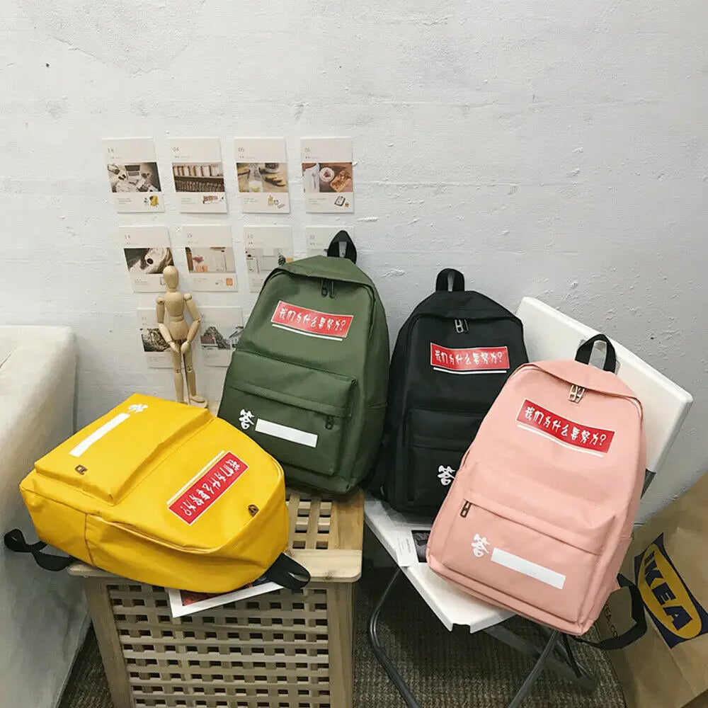 Canvas Backpack For Lady Teenager Girls School Bookbag Travel Rucksack