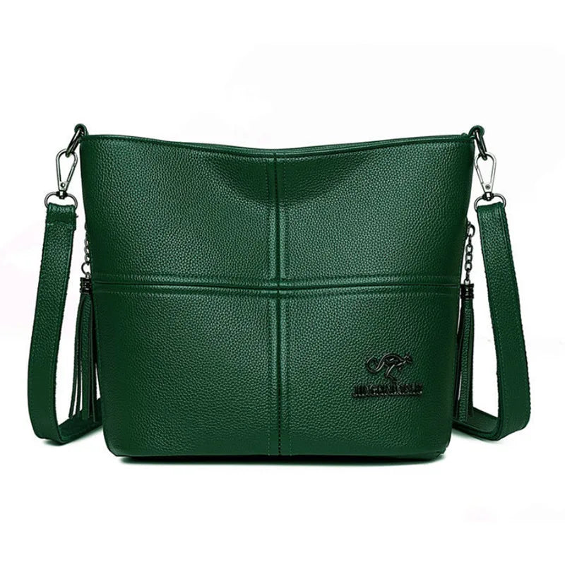 Women Bag PU Soft Leather Texture Messenger Shoulder Crossbody Casual Mother Bag