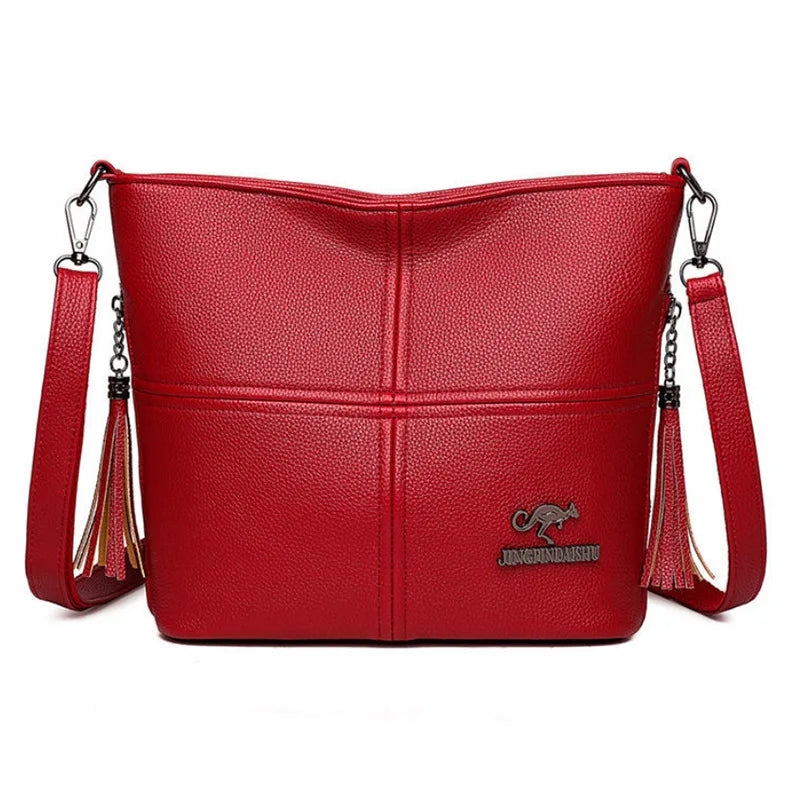Women Bag PU Soft Leather Texture Messenger Shoulder Crossbody Casual Mother Bag