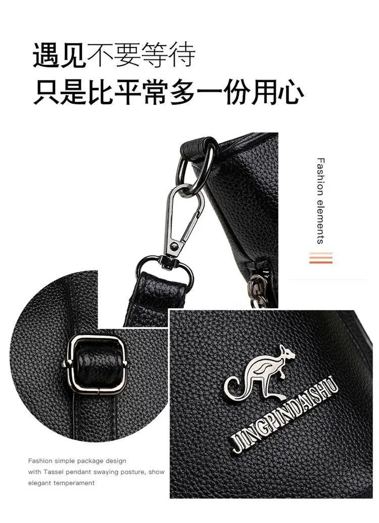 Women Bag PU Soft Leather Texture Messenger Shoulder Crossbody Casual Mother Bag
