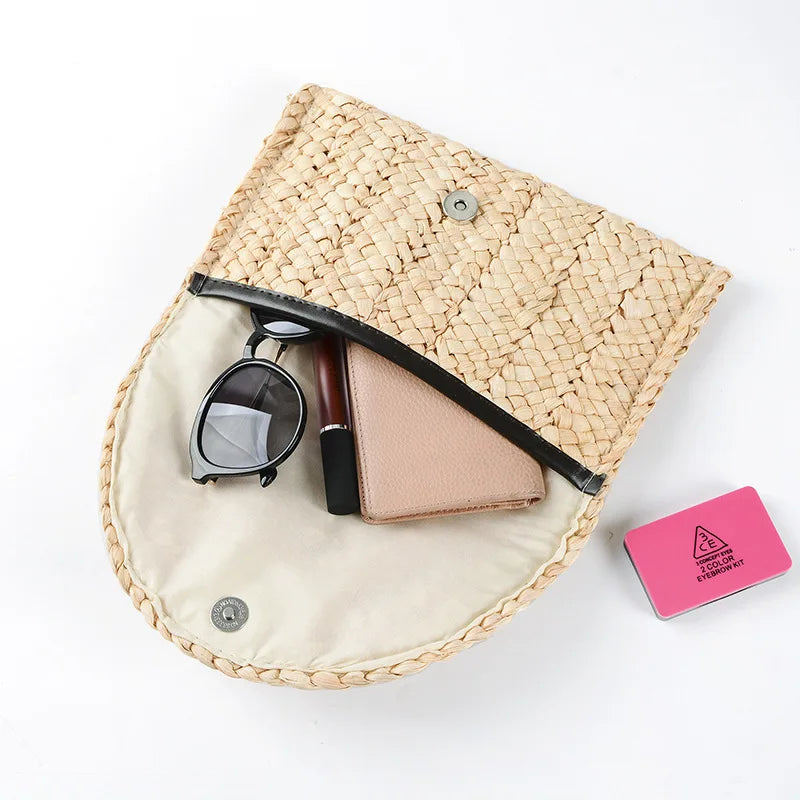 Women Straw Shoulder Tote Messenger Knit Satchel Bag Beach Bags