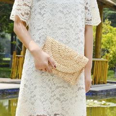 Women Straw Shoulder Tote Messenger Knit Satchel Bag Beach Bags