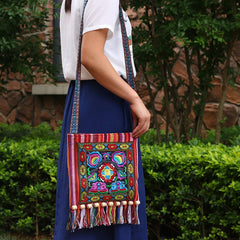 Bohemia Bags Vintage Ethnic Shoulder Bag Embroidery Tassel Tote Messenger