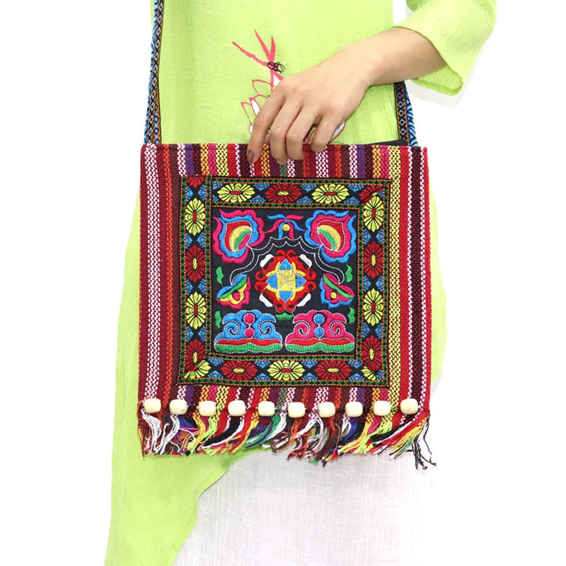 Bohemia Bags Vintage Ethnic Shoulder Bag Embroidery Tassel Tote Messenger