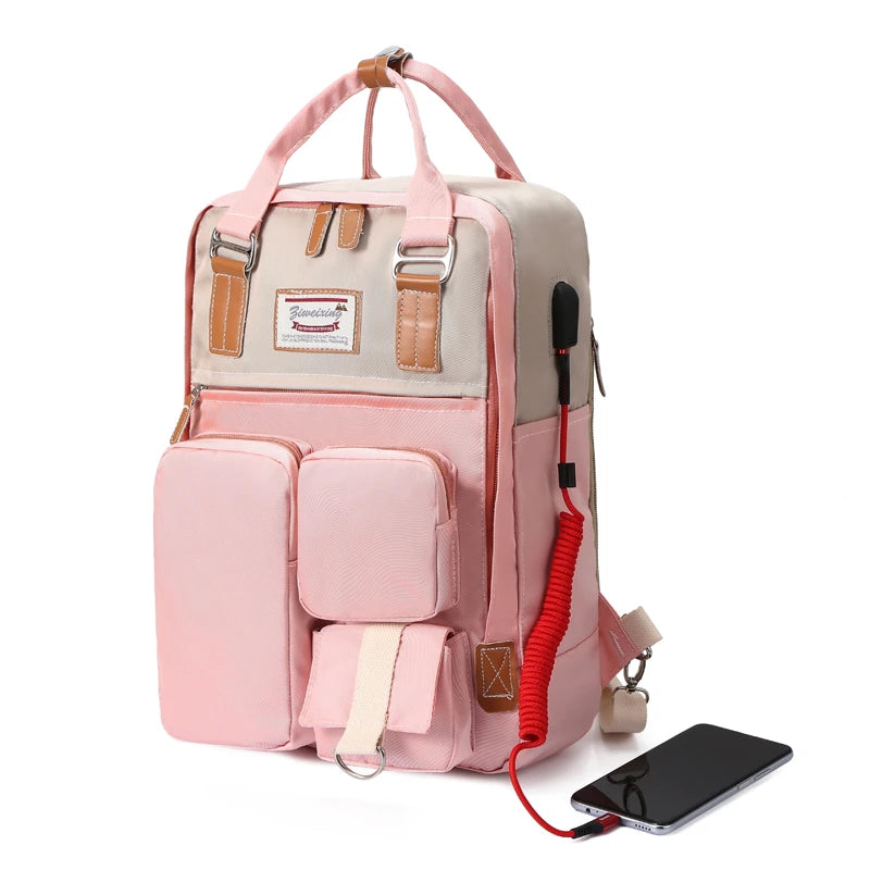 Nylon Backpack Travel Student School Bag Laptop Male Female Book Bags
