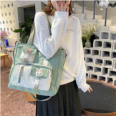 Women Canvas Bag Large Capacity Girls Portables Schoolbag Shoulder Pouch
