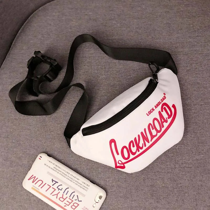 Harajuku Style Canvas Waist Bag Unisex Fanny Pack Money Belt