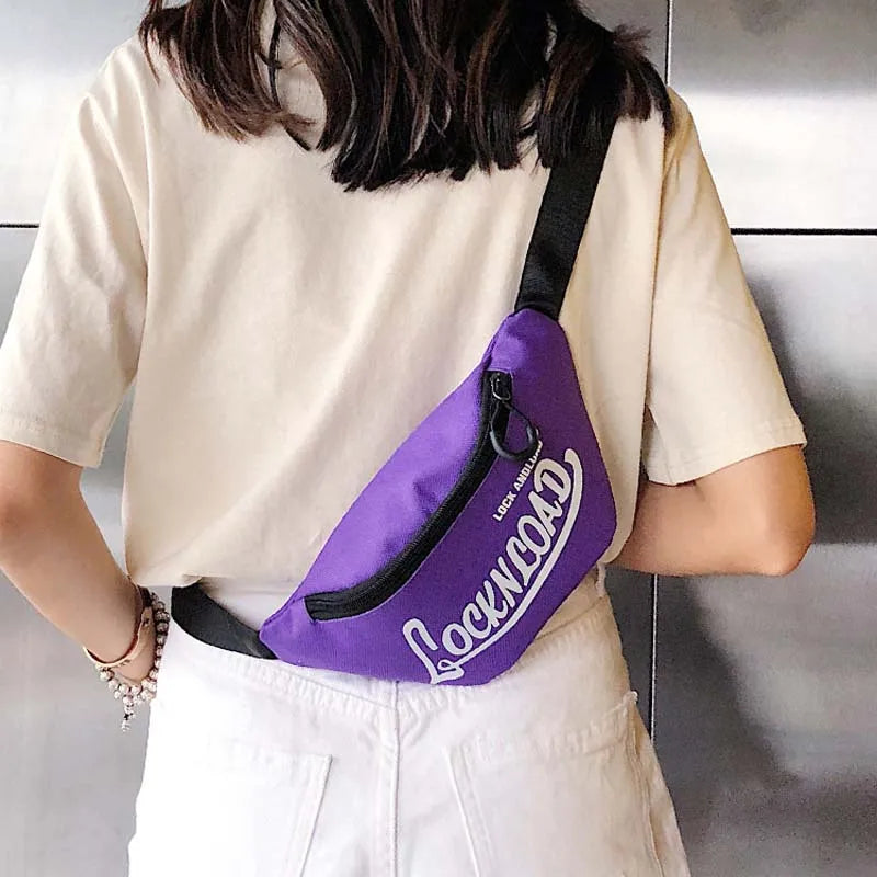 Harajuku Style Canvas Waist Bag Unisex Fanny Pack Money Belt