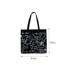 Women Canvas Shopping Bags Eco Reusable Foldable Shoulder Bag Large Capacity