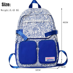 Women Cartoon Print School Bag Girl Travel Large Book Backpack