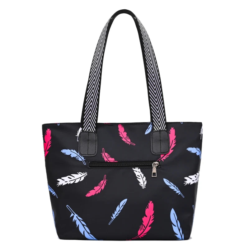 Women Casual Nylon Big Tote Bag Lightweight Waterproof Handbag