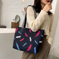 Women Casual Nylon Big Tote Bag Lightweight Waterproof Handbag
