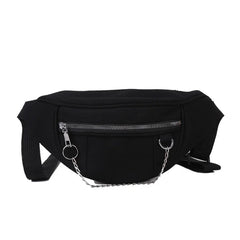 Women Chain Waist Bag Ladies Canvas Fanny Pack Travel Money