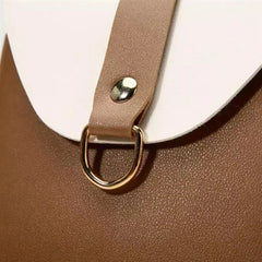 Women Contrast Crossbody Bag PU Leather Phone Purse Female Shoulder Strap