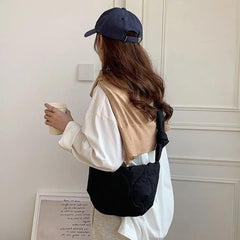 Embroidered Rhombus Shoulder Bag Plaid Handbag