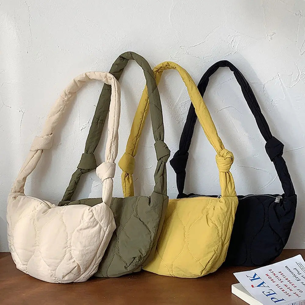 Embroidered Rhombus Shoulder Bag Plaid Handbag