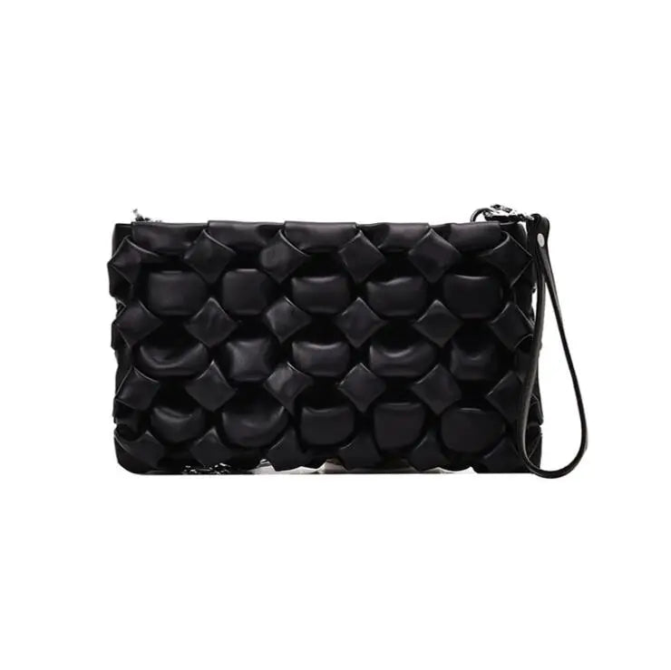 Women Crossbody Bag Temperament Handbag Textured Shoulder Bag INS Woven Chain