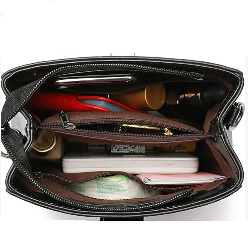 Women Crossbody Bags Vintage PU Leather Shoulder Tote Bolsas