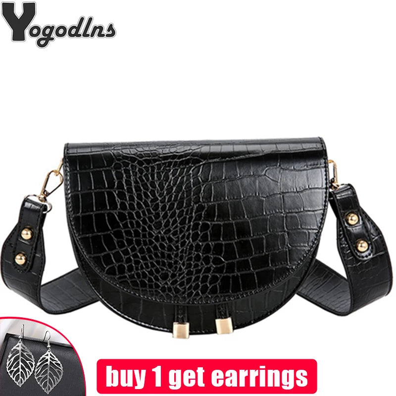 Crocodile PU Leather Crossbody Shoulder Bag Small Purse Messenger Shoulder Bags