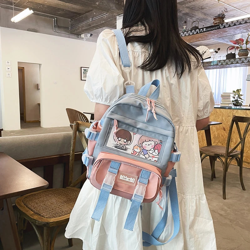 Canvas Women's Small Backpack Clip Bookbag
