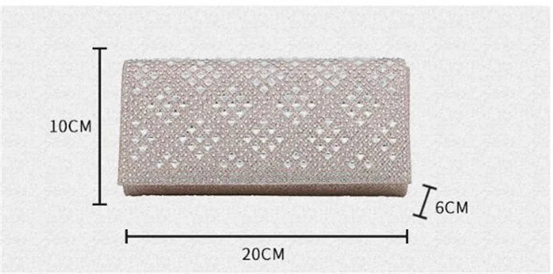 Women Diamond Evening Clutch Bags Wedding Banquet Wallets Chain Shoulder Bags