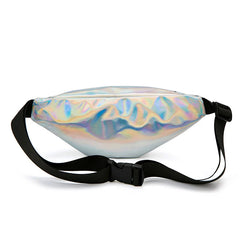 Women Hologram Pink Laser Chest Bags Reflective Waist Pack