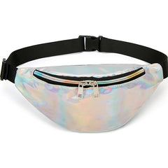 Women Hologram Pink Laser Chest Bags Reflective Waist Pack