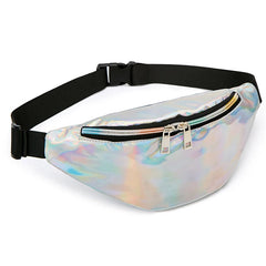 Women Hologram Pink Laser Chest Bags Reflective Waist Pack