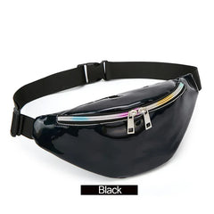 Women Hologram Pink Laser Chest Bags Reflective Waist Pack