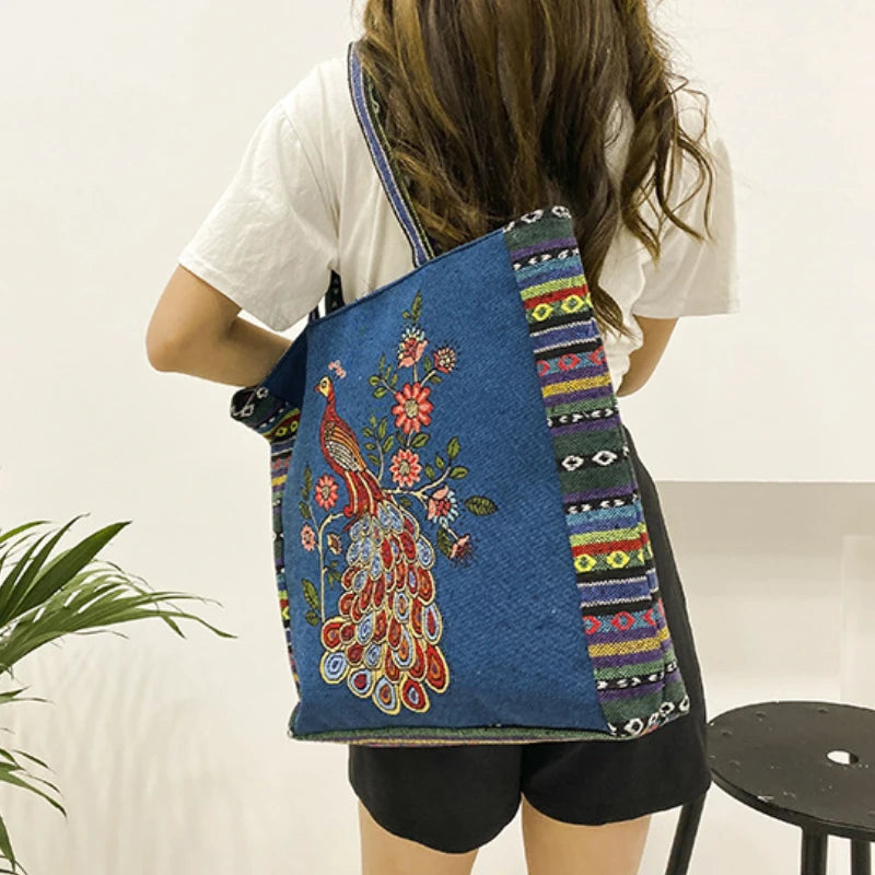 Women Portable Canvas Bags Lady Large Capacity Tote Bag