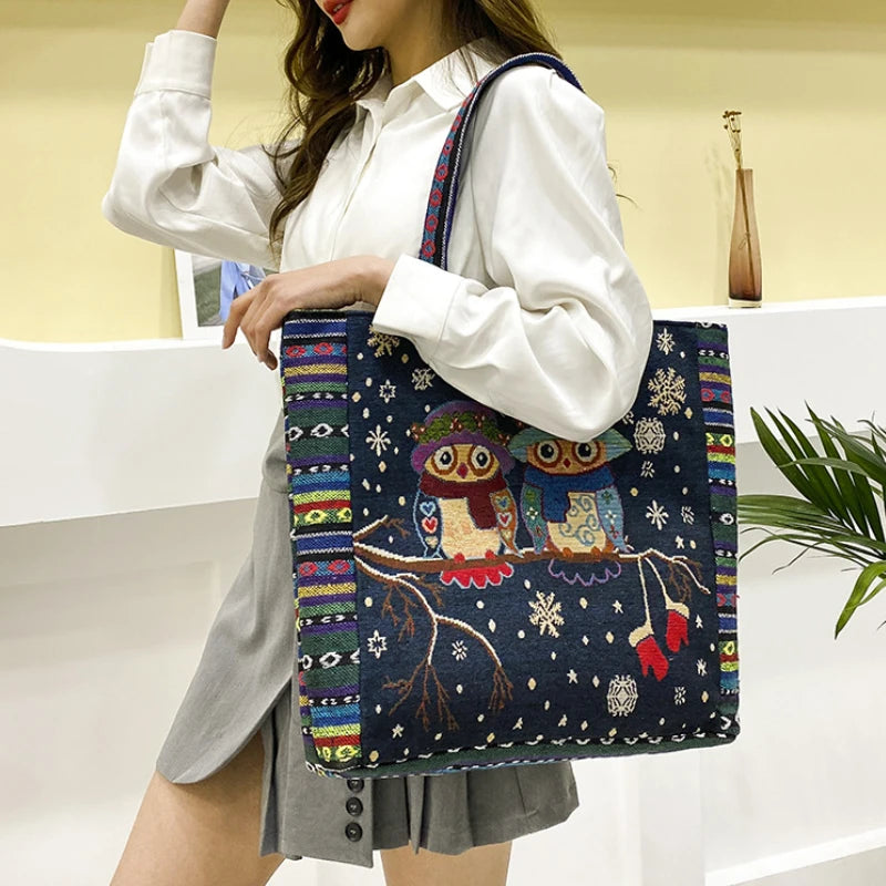 Women Portable Canvas Bags Lady Large Capacity Tote Bag