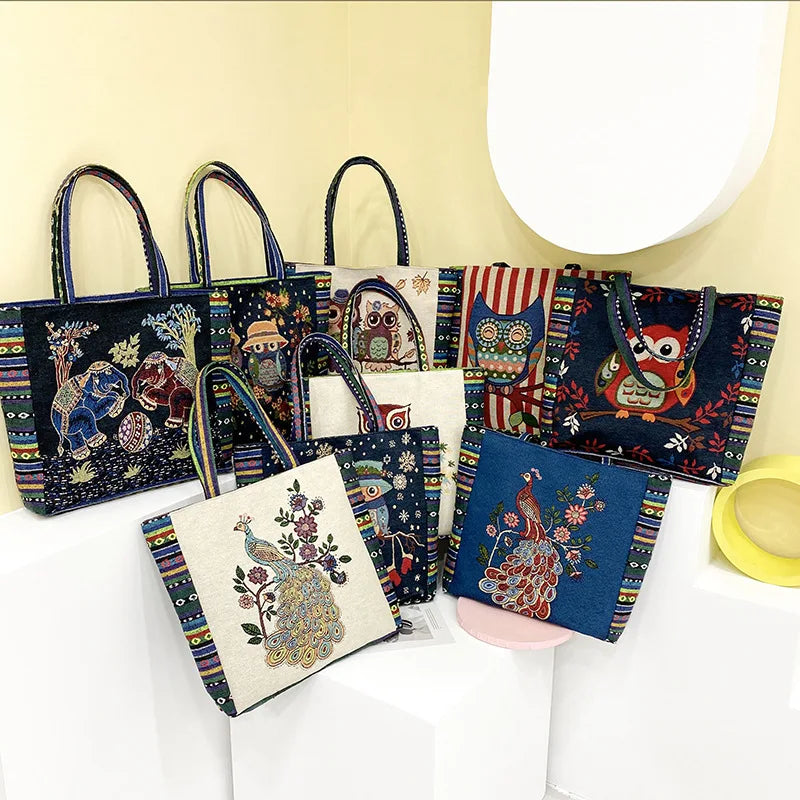Women Portable Canvas Bags Lady Large Capacity Tote Bag