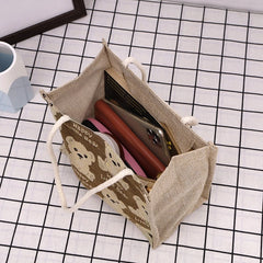 Women Girls Bear Canvas Tote Bags Large Capacity Lunch Bag