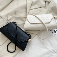 Women Handbag Retro PU-leather Shoulder Bag Stylish Underarm Bag