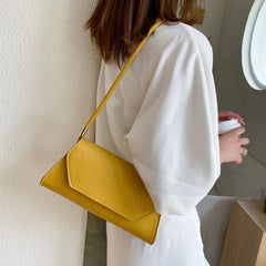 Women Handbag Retro PU-leather Shoulder Bag Stylish Underarm Bag