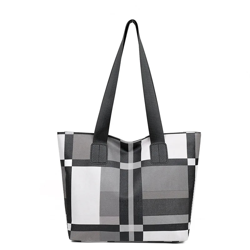 Plaid Shoulder Tote Bag Large Capacity Messenger Bag Women Shopping Bags
