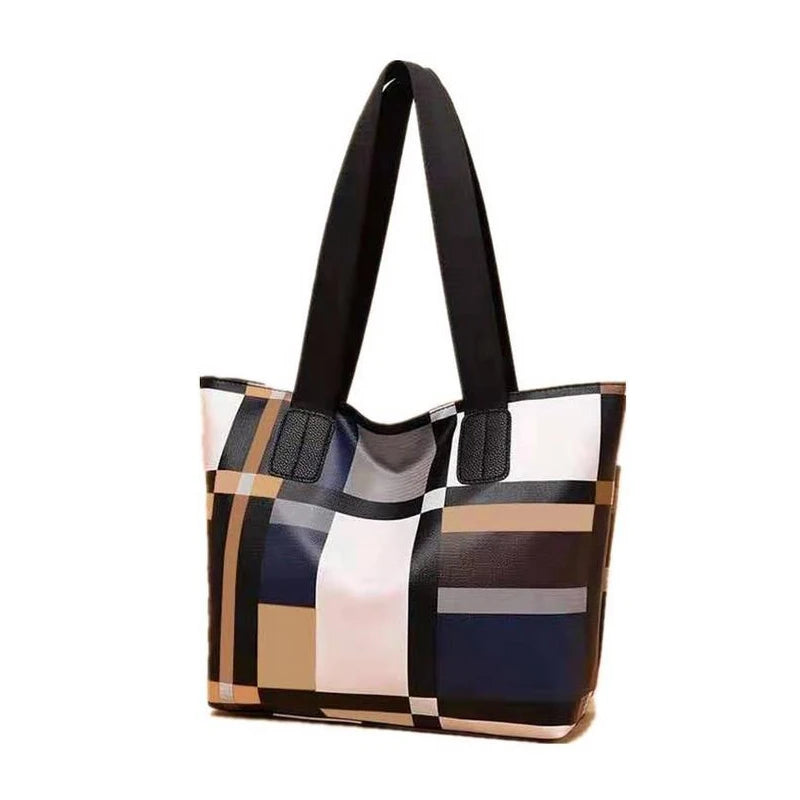 Plaid Shoulder Tote Bag Large Capacity Messenger Bag Women Shopping Bags