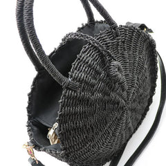 Women Handbag Summer Beach Tote Circle Bag Rattan Round Handbag