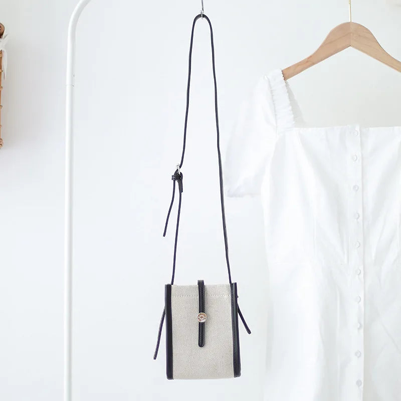 Vintage Canvas Shoulder Bag Large Capacity Crossbody Phone Purse