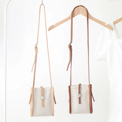 Vintage Canvas Shoulder Bag Large Capacity Crossbody Phone Purse