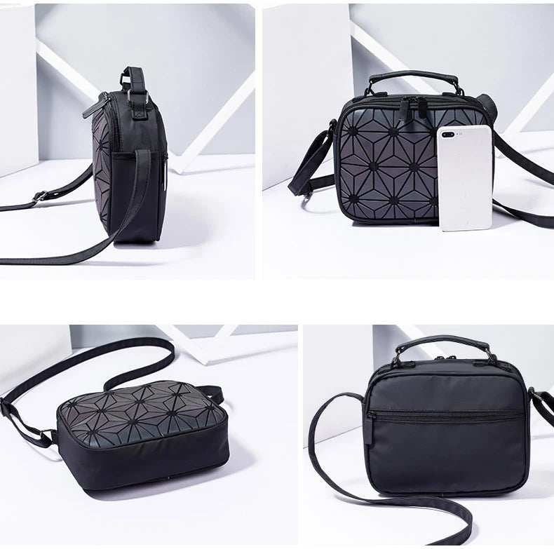 Geometric Purse Holographic Handbag Satchel Wallet Clutch Totes Bags for Women