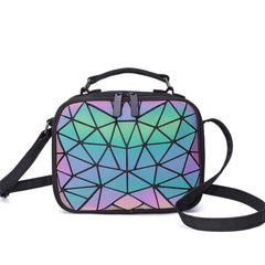 Geometric Purse Holographic Handbag Satchel Wallet Clutch Totes Bags for Women