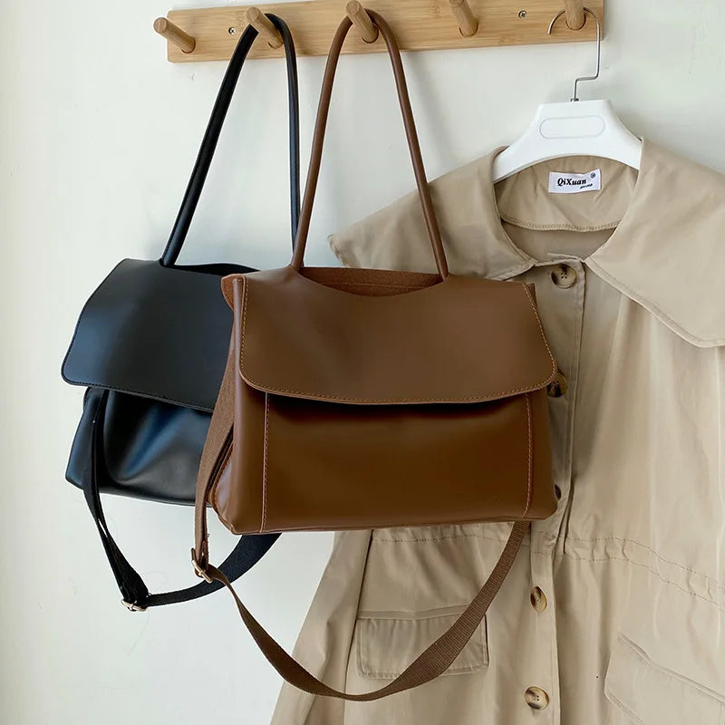 Multifunctional Large Capacity PU Leather Shoulder Bag for Women