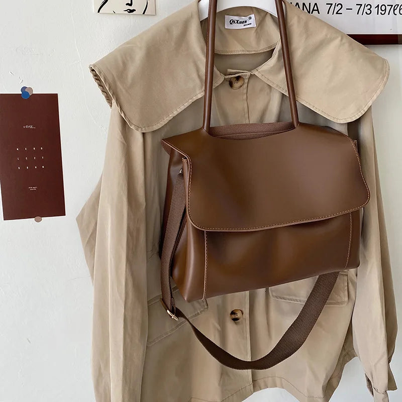 Multifunctional Large Capacity PU Leather Shoulder Bag for Women