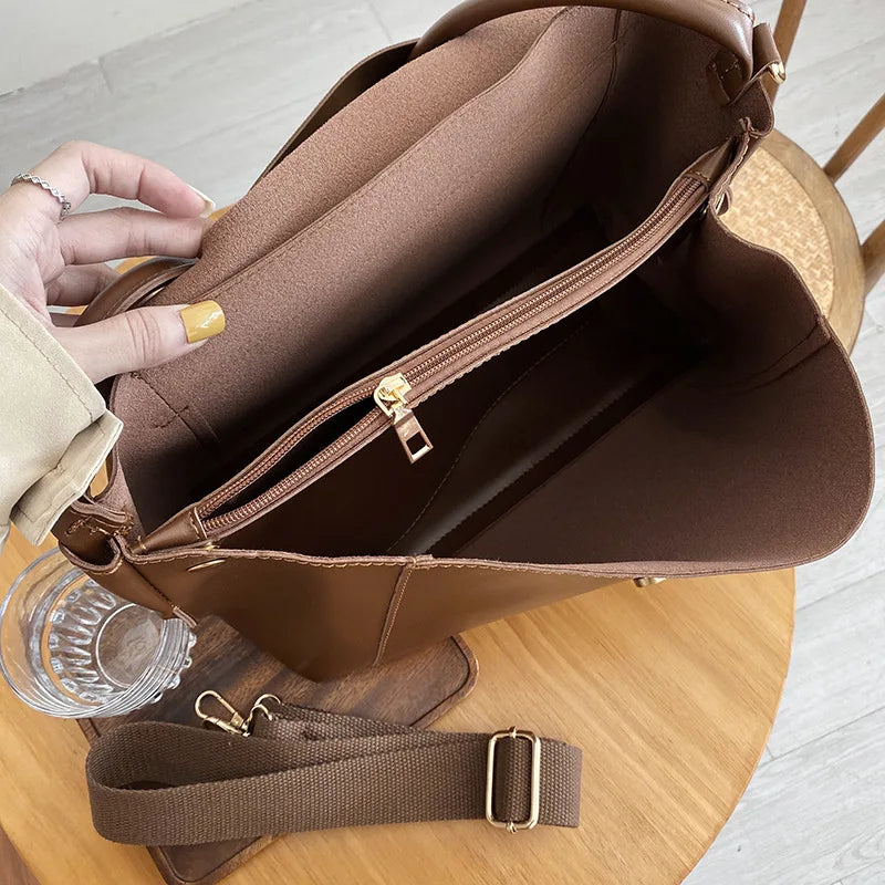 Multifunctional Large Capacity PU Leather Shoulder Bag for Women