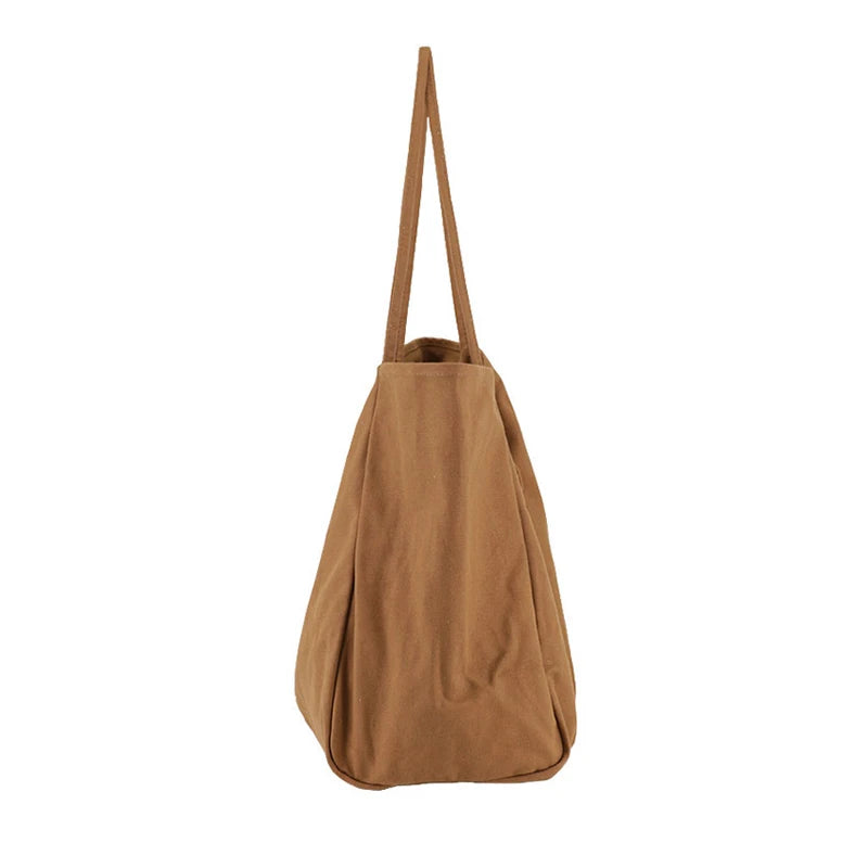 Reusable Canvas Shoulder Bags Large Capacity Shopping Bag